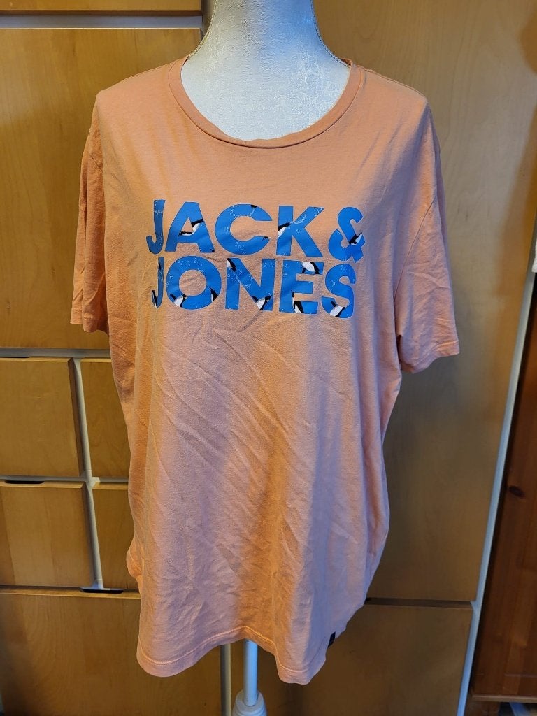 Zalmroze Jack & Jones shirt maat XXL, Overige maten, Ophalen of Verzenden, Roze, Gedragen