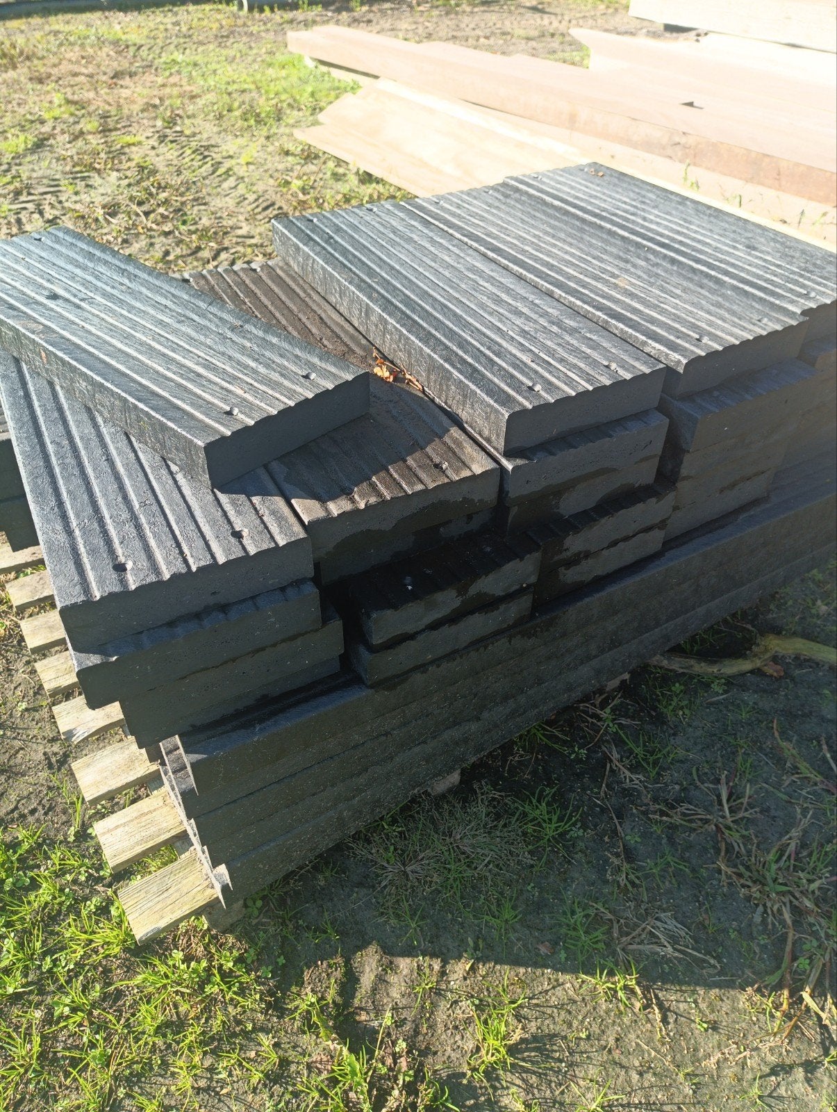 2 x 24 stuks kunststof vlonder planken 20 cm breed, Ophalen, Gebruikt, Kunststof