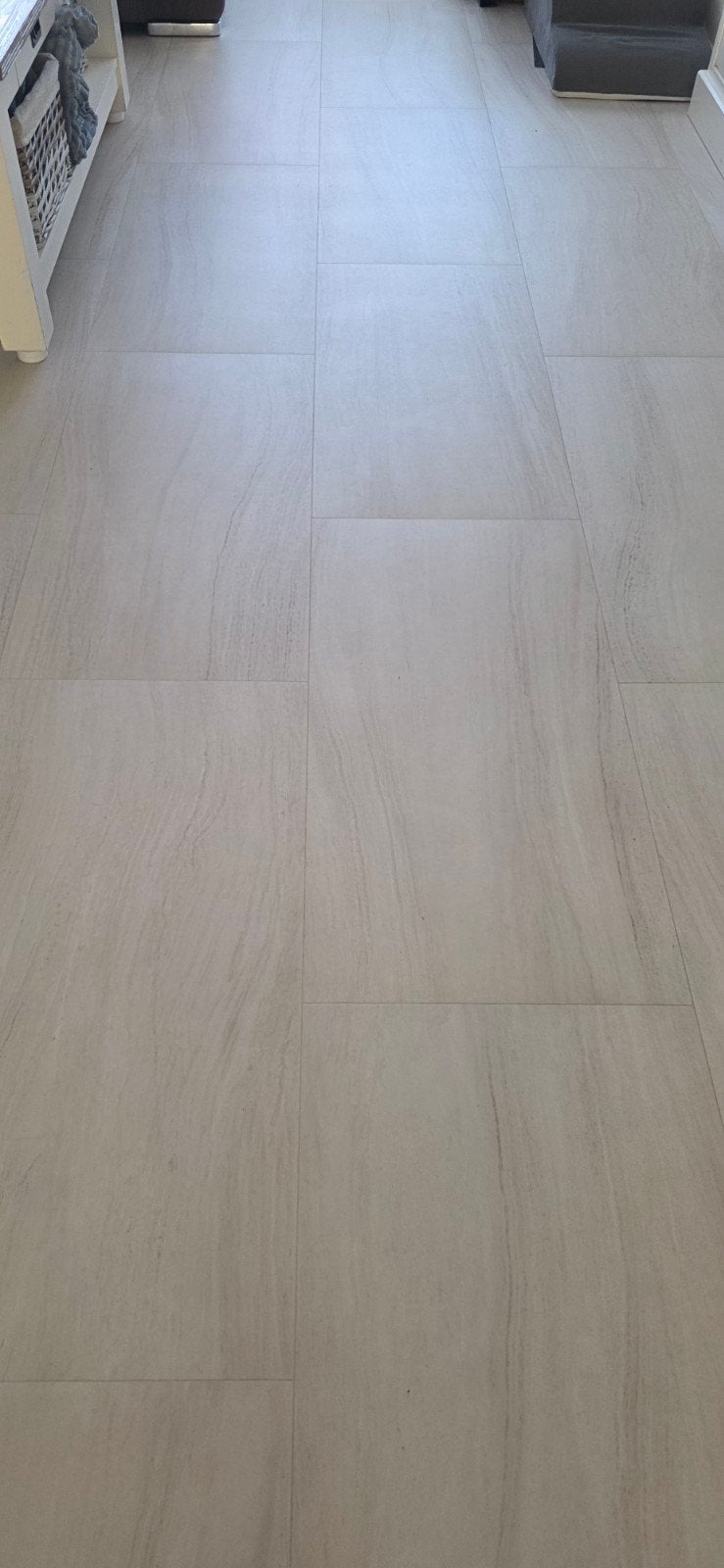 PVC vloer wit/grijs gemeleerd- ongeveer 70 m2, Ophalen, Gebruikt, Moderne steenlook, Overige typen