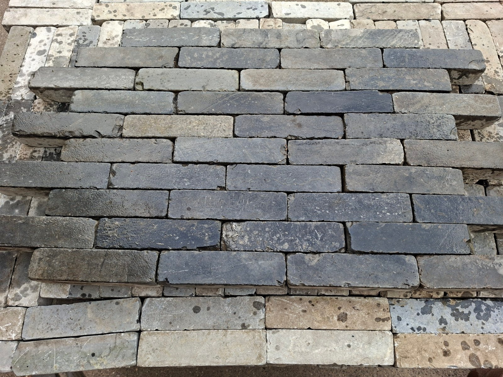waaltjes natuursteen 5 duimers 14m2, Ophalen, Gebruikt, Klinkers, Natuursteen