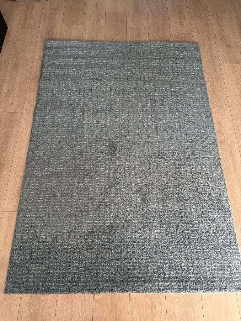 Vloerkleed blauw (IKEA), Ophalen, Gebruikt, 100 tot 150 cm, Blauw
