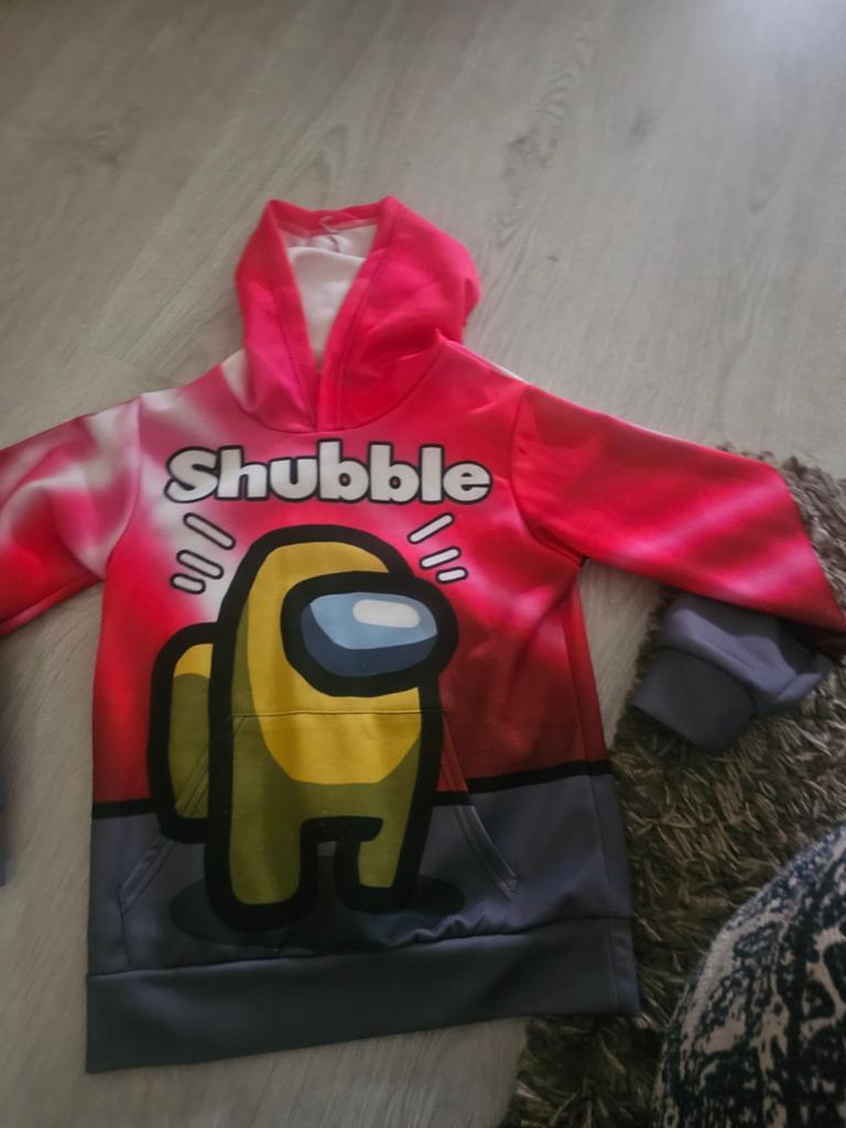 Among Us 'Shubble' hoodie maat 130, Ophalen of Verzenden, Gebruikt, Onbekend, Jongen of Meisje