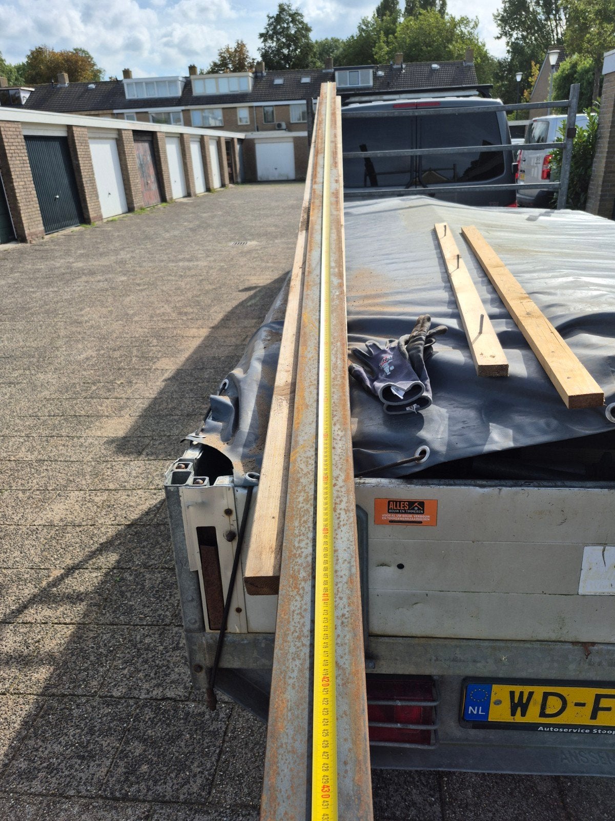 2 x Stalen strip 4,5 meter lang, 10 cm breed, 1 cm dik, Doe-het-zelf en Verbouw, Ophalen, Nieuw, IJzer