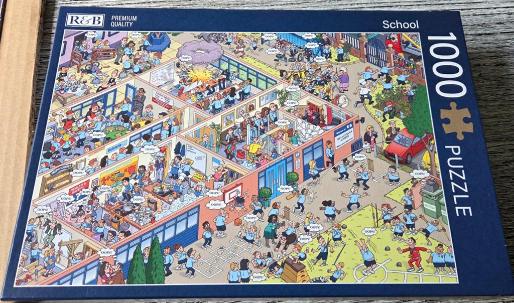R&B Premium Quality School Puzzel 1000 stukjes, Ophalen of Verzenden, 500 t/m 1500 stukjes, Zo goed als nieuw, Legpuzzel