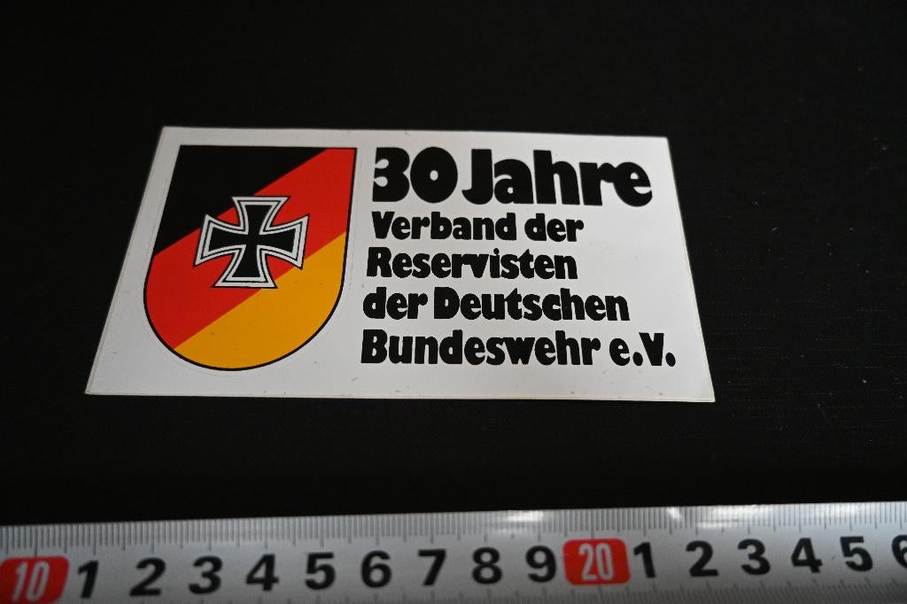 sticker Leger Duitsland Bundeswehr 30 Jahre Reservisten, Verzamelen, Ophalen, Zo goed als nieuw