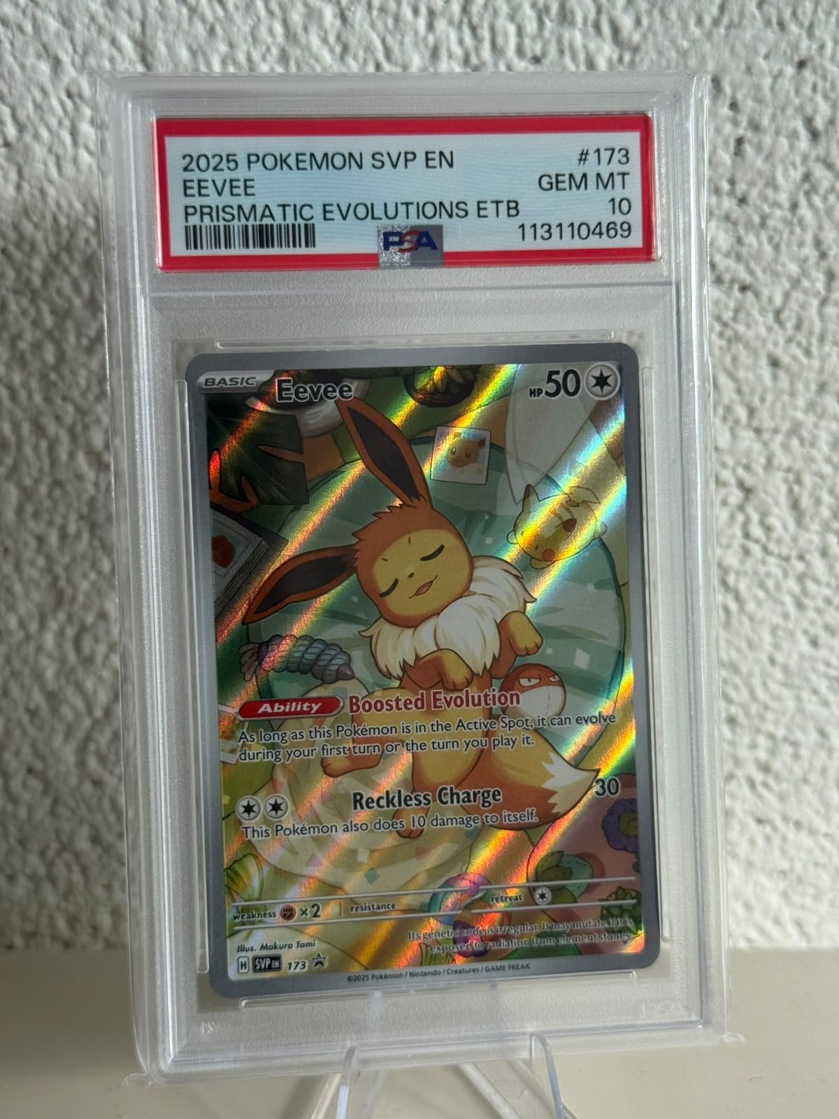 Pokemon Eevee | PSA 10 | 173 | 113110469, Ophalen of Verzenden, Zo goed als nieuw, Losse kaart