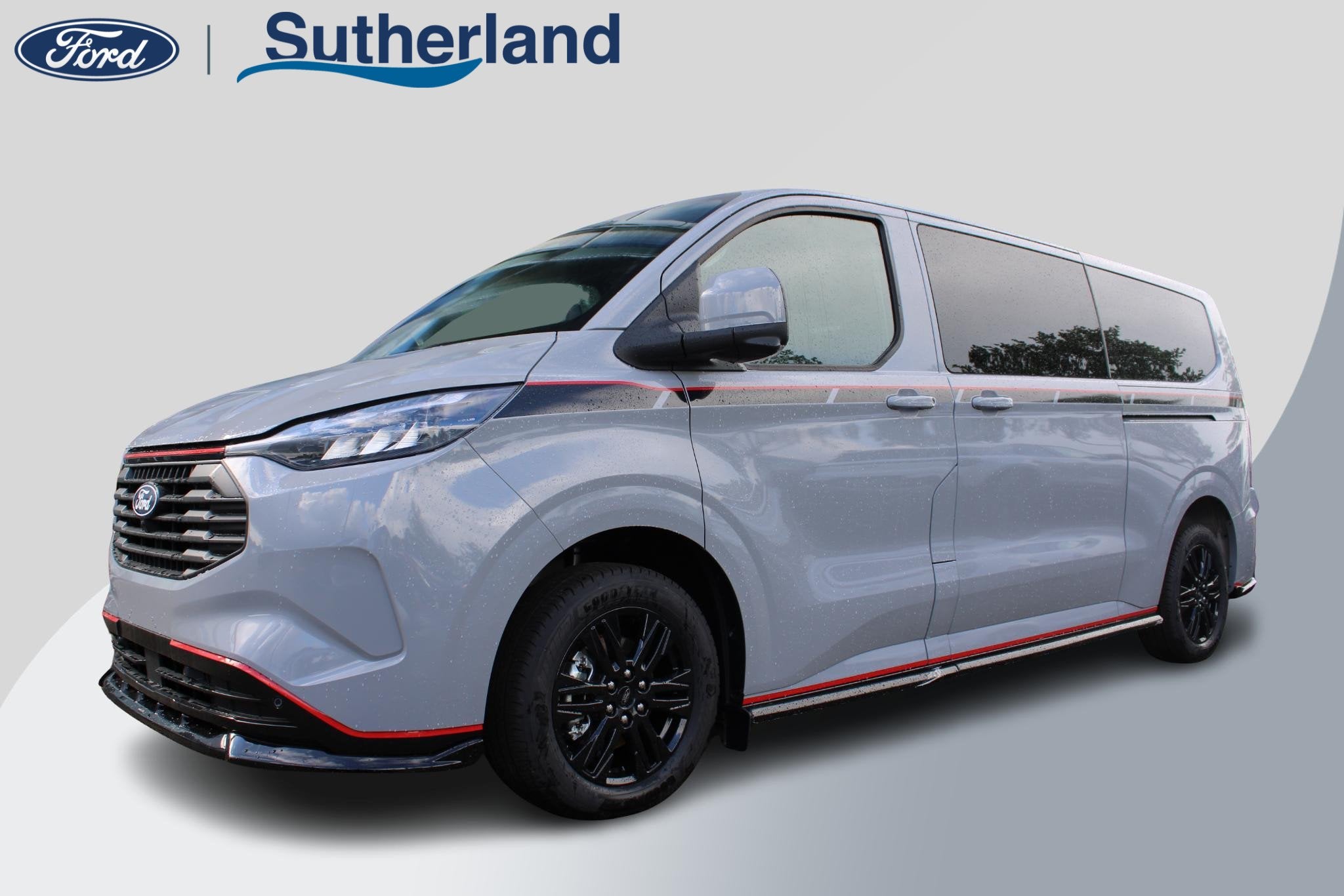 Ford Transit Custom 320 2.5 PHEV L2H1 Grey Platinum DC | Rui, Auto's, 232 pk, 4 cilinders, Bedrijf, Nieuw