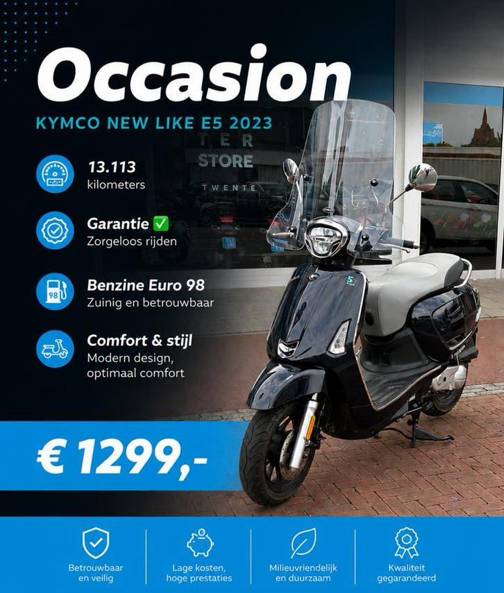Kymco New Like E5 2023 ✨BROMSCOOTER 45 KM✅, Fietsen en Brommers, Scooters | Kymco, Gebruikt, Maximaal 45 km/u, Ophalen of Verzenden