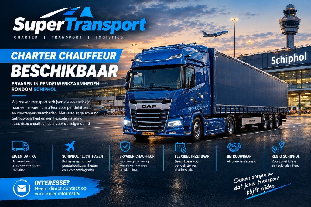 Pendelwerkzaamheden Schiphol GEZOCHT, Vacatures, 33 - 40 uur, LBO / VMBO, Vanaf 1 jaar, Overige vormen