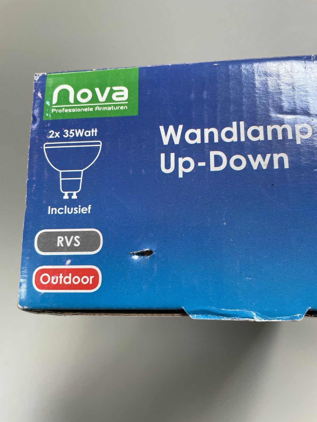 Nova Wandlamp Up-Down RVS Outdoor 2x 35W, Up-/downlighter, Geschikt voor buiten, Nieuw, Overige fittingen