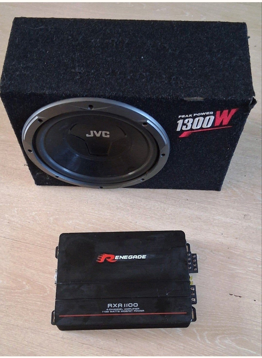 JVC 1300W box en RXA1100 versterker., Audio, Tv en Foto, Ophalen, Gebruikt, JVC