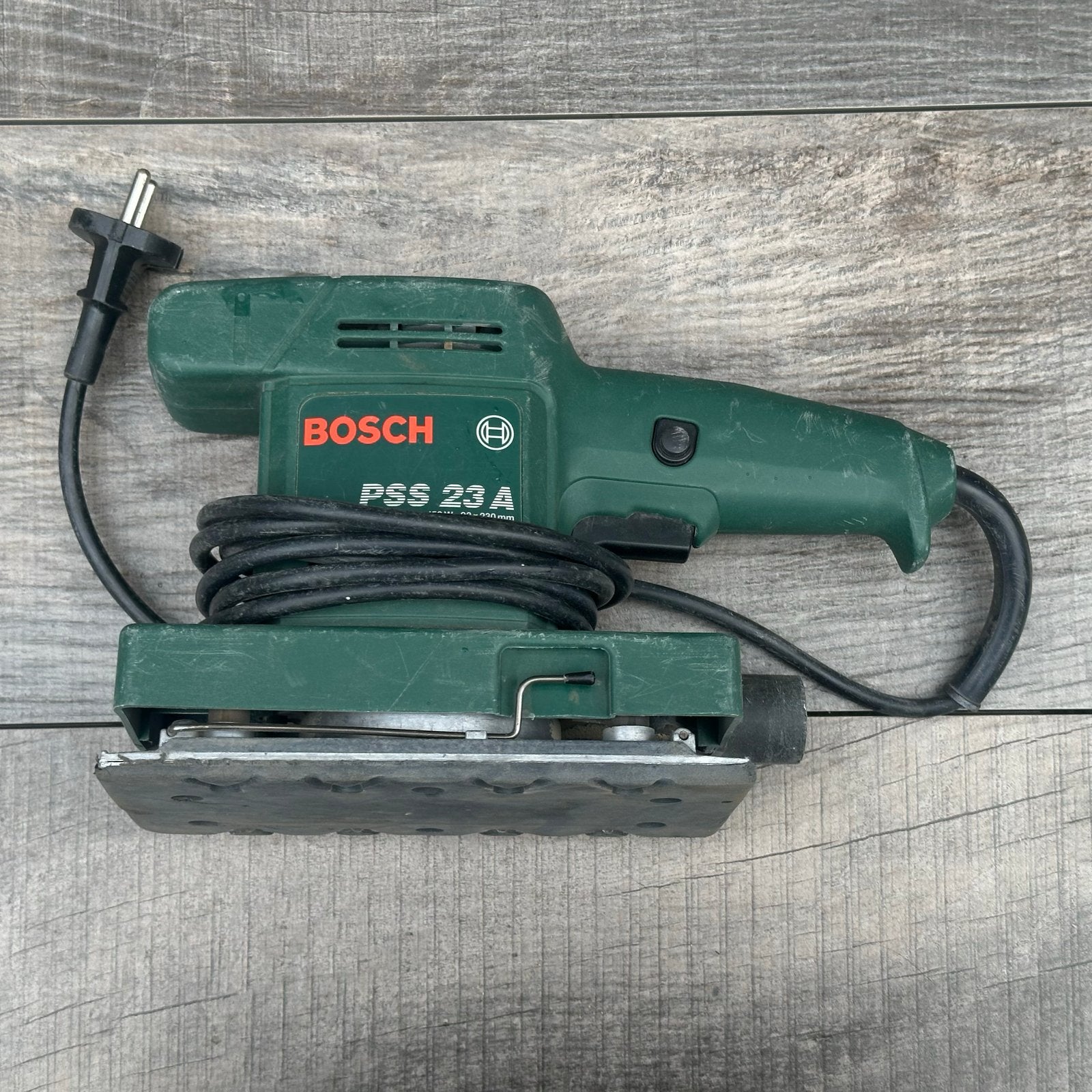 Bosch PSS 23 A Vlakschuurmachine, Ophalen of Verzenden, Gebruikt, Minder dan 600 watt, Vlakschuurmachine