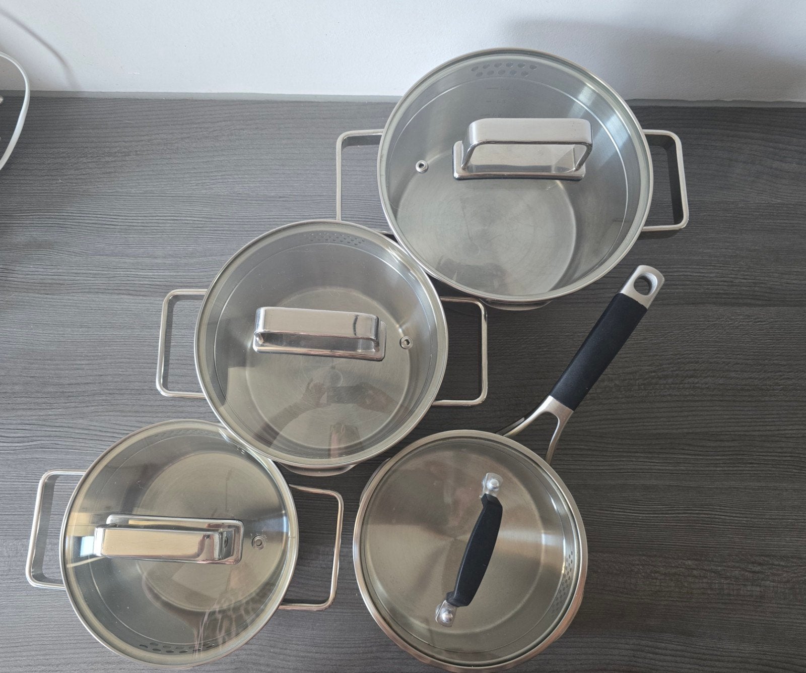 Sola Diamond Pannenset en Hema Milano steelpan., Ophalen of Verzenden, Zo goed als nieuw, Rvs, Pannenset