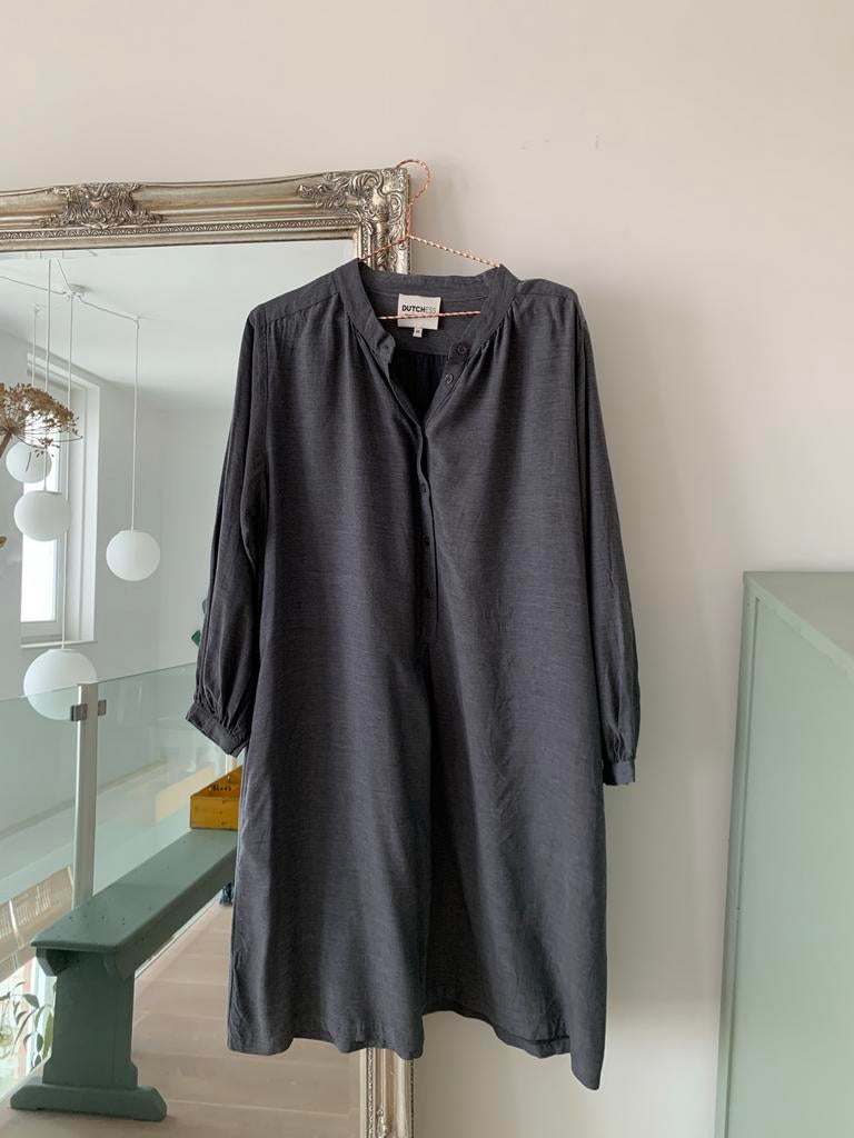 Mooie grijze katoenen jurk van Dutchess - Maat 36, Kleding | Dames, Ophalen of Verzenden, Zo goed als nieuw, Maat 36 (S), Grijs