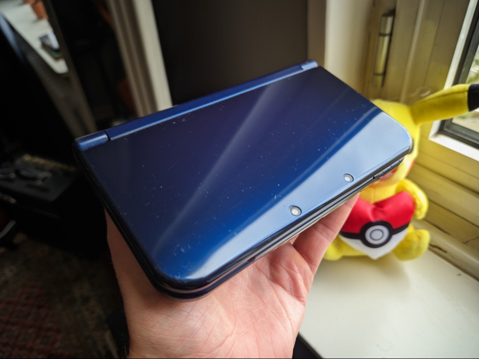 New Nintendo 3DS XL Metallic Blue met PES 2011, Spelcomputers en Games, Blauw, 3DS XL, Ophalen of Verzenden, Gebruikt