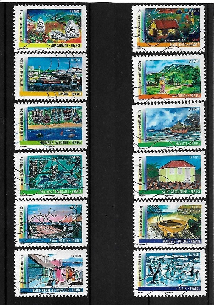 Frankrijk, serie "overzee gebieden" 2011-25, Verzenden, Gestempeld
