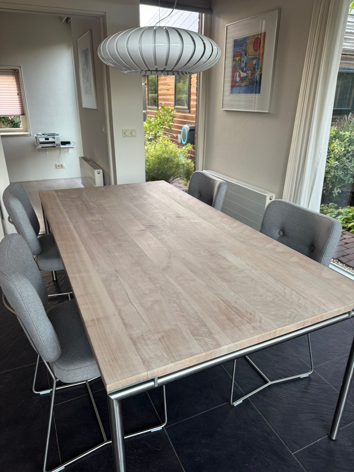 Te Koop Bert Plantagie eettafel en eetstoelen, Huis en Inrichting, Ophalen, 200 cm of meer, Zo goed als nieuw, Vijf personen of meer
