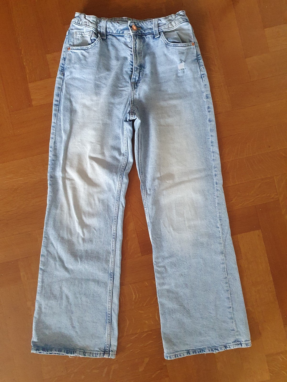 H&M Baggy Low Waist Meisjes Jeans - Maat 164, Broek, Gebruikt, Meisje, H&M