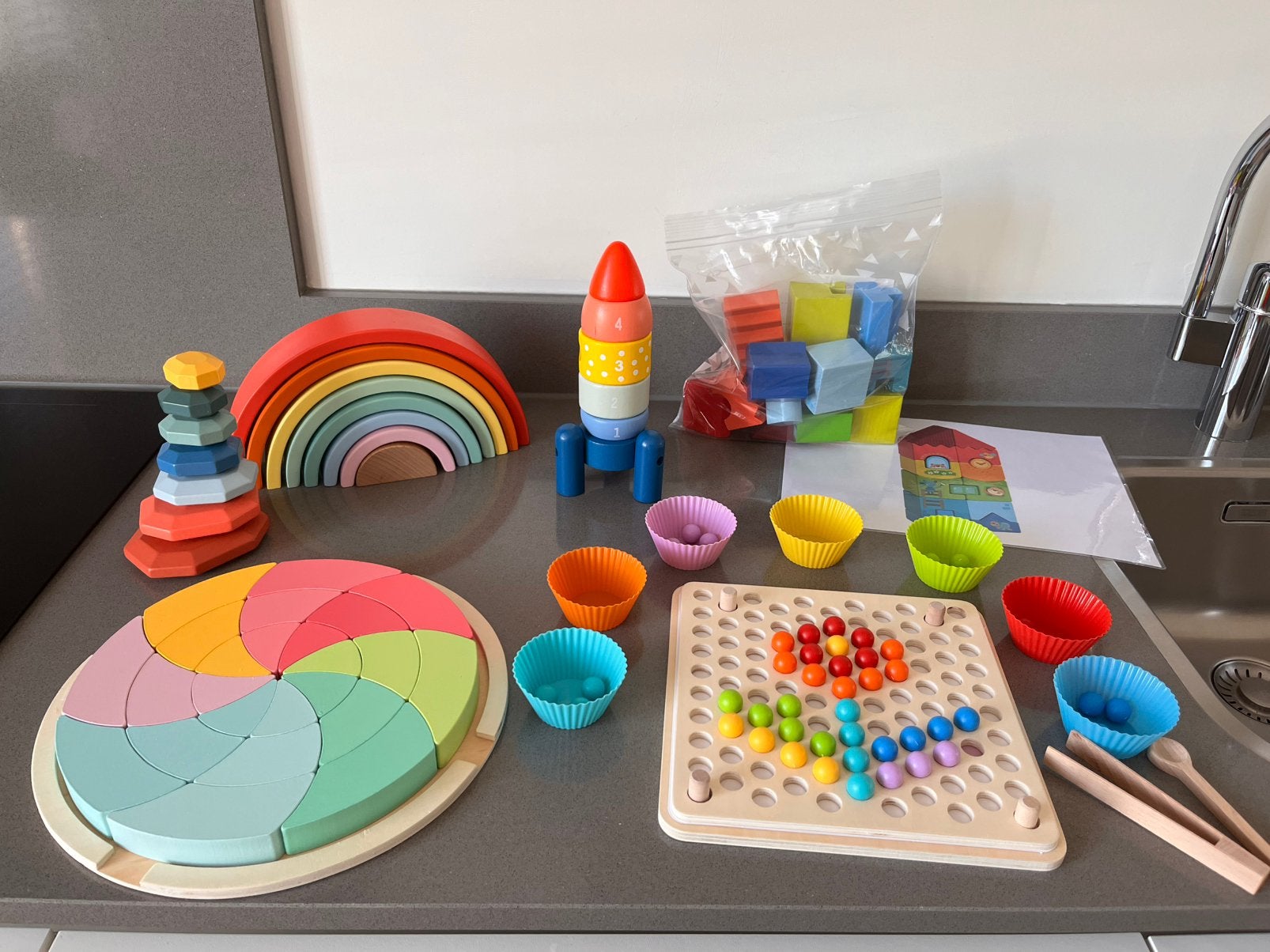 Leuke montessori spelletjes - peuter/kleuter spelletjes, Ophalen of Verzenden, Zo goed als nieuw