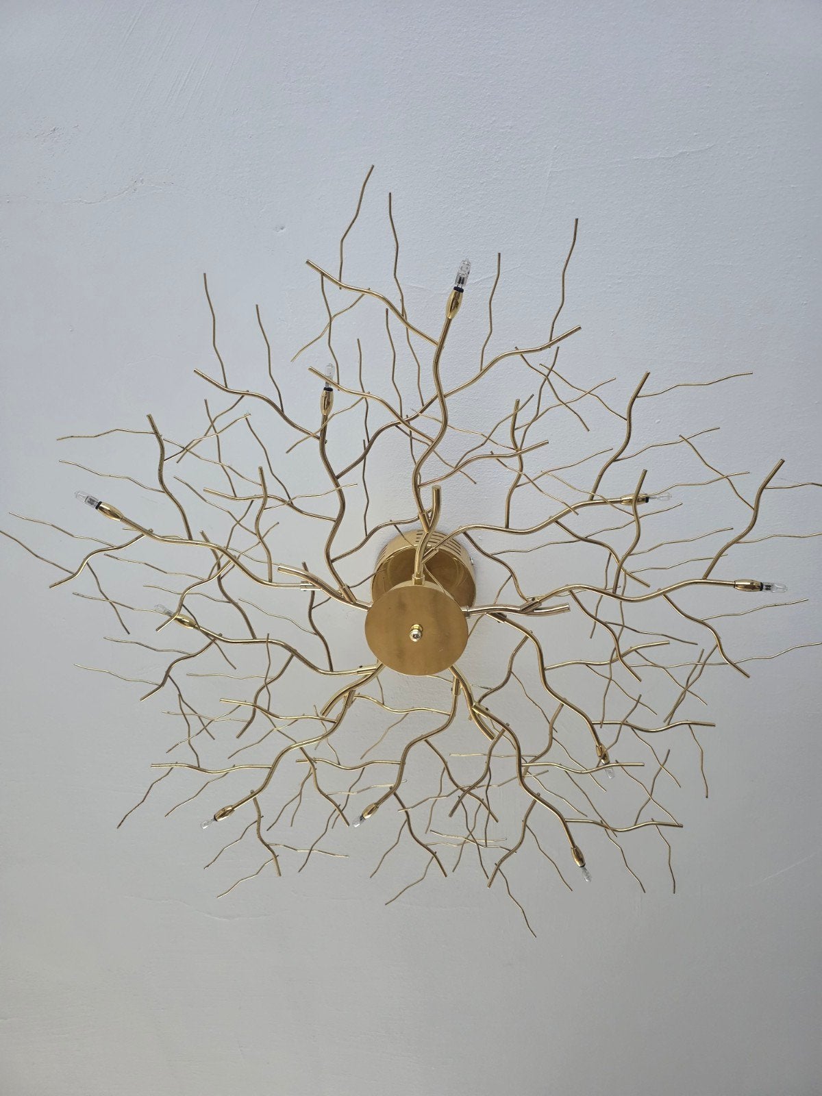 Gouden plafondlamp 'Forest' - boomtakken design (80cm), Huis en Inrichting, Lampen | Plafondlampen, Ophalen, Gebruikt, Metaal