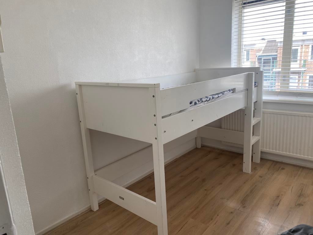Bopita hoogslaper wit - Ideaal voor kleine kamers, Gebruikt, Eenpersoons, 160 tot 180 cm, Ophalen of Verzenden