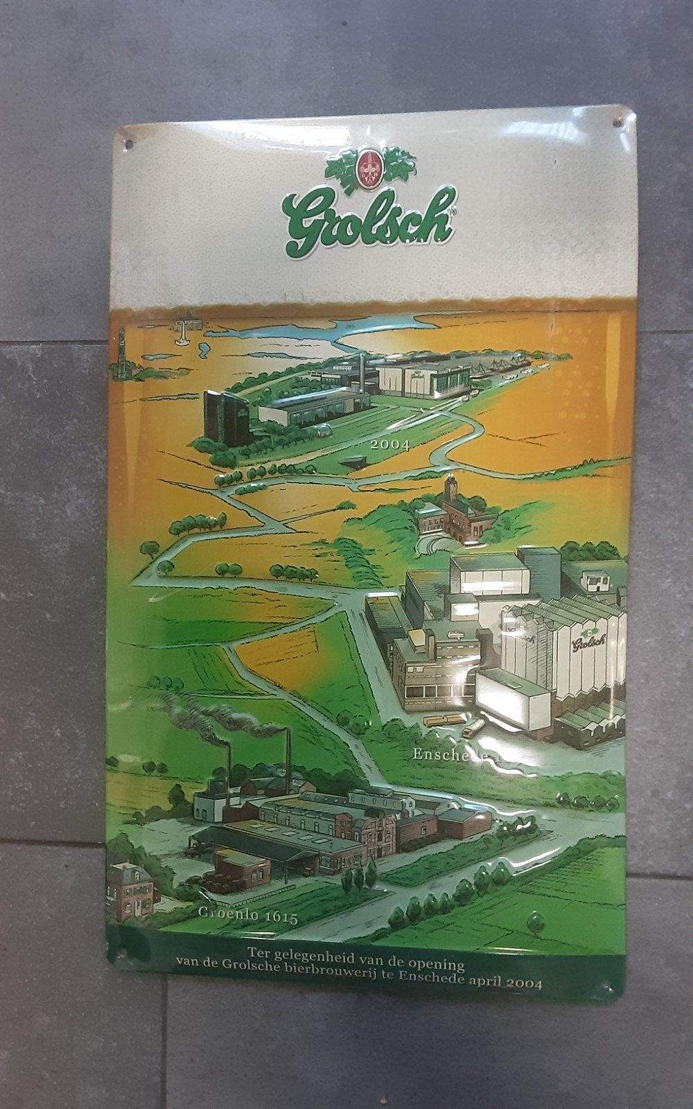 GROLSCH reclamebord opening bierbrouwerij 2004, Ophalen, Reclamebord, Plaat of Schild, Grolsch