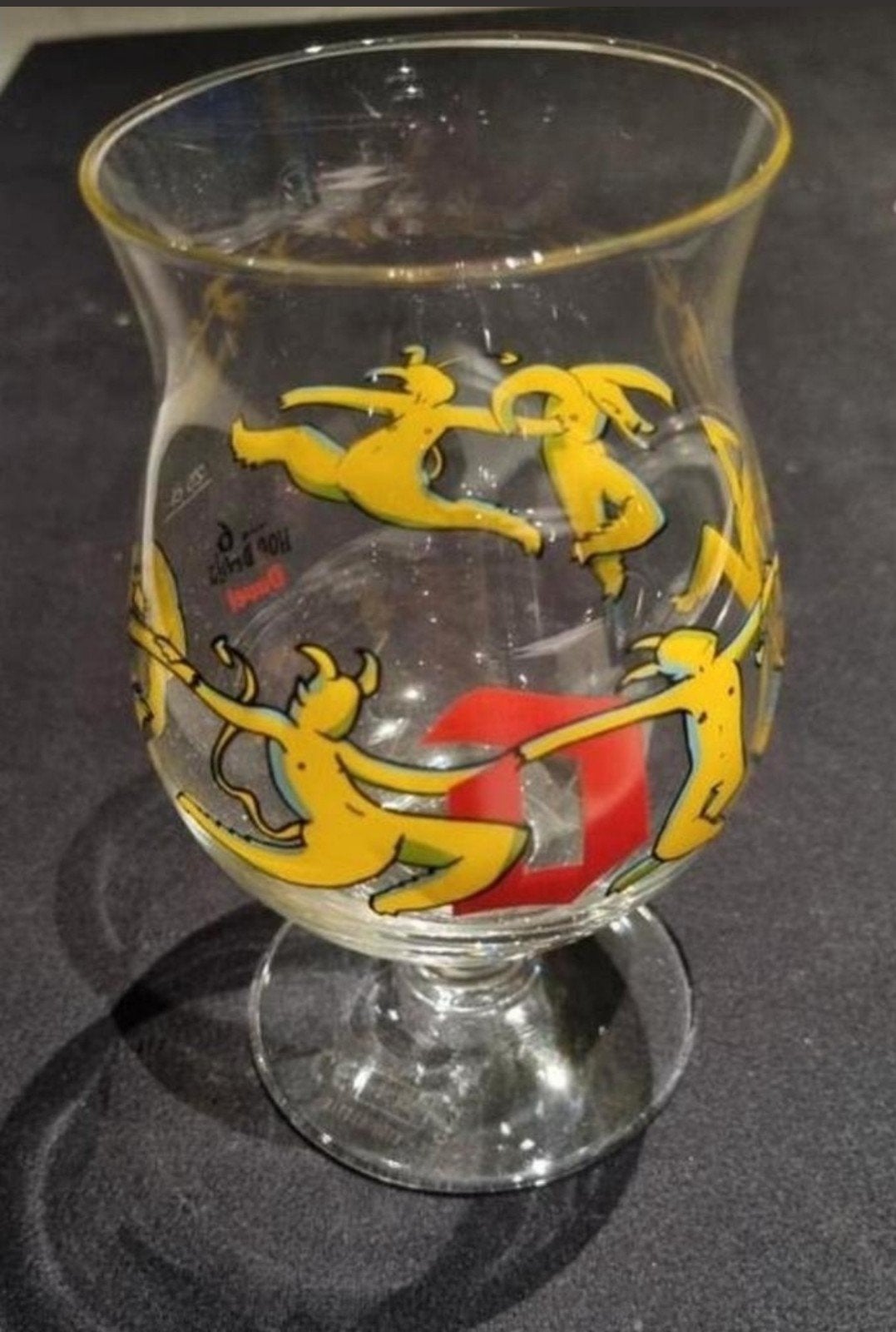Duvel bierglas in limited edition, ontworpen  Keith Haring., Ophalen of Verzenden, Zo goed als nieuw, Bierglas