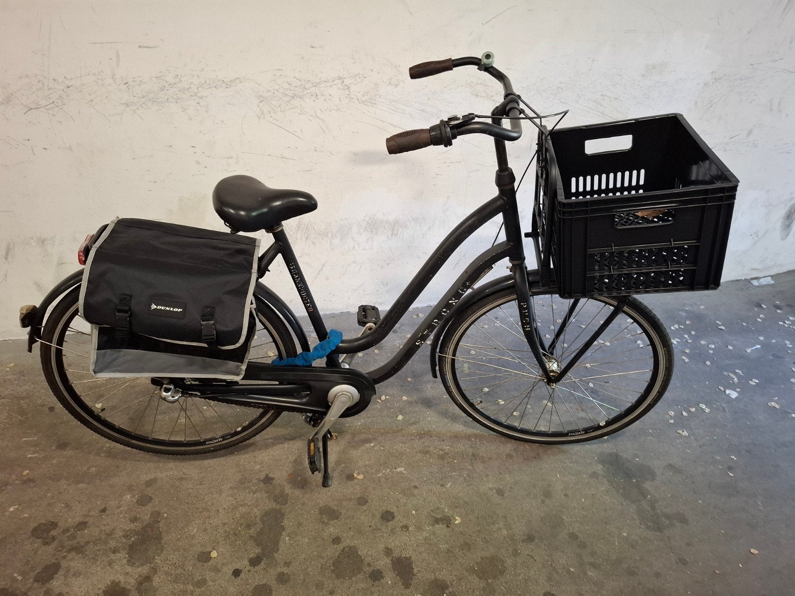 Transportfiets met krat en fietstassen, Overige merken, Terugtraprem, Versnellingen, Ophalen of Verzenden