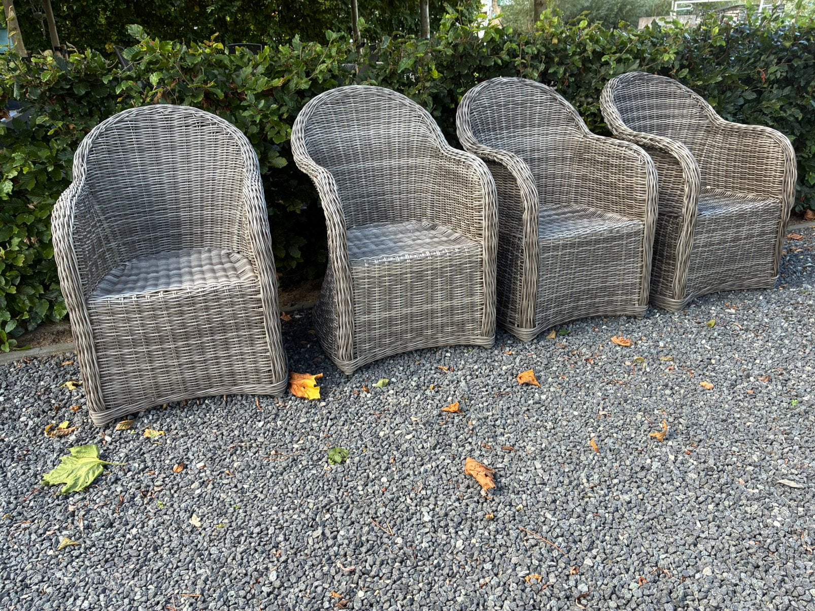 Riet rotan 4 tuinstoelen wicker intratuin, Tuin en Terras, Ophalen of Verzenden, Rotan