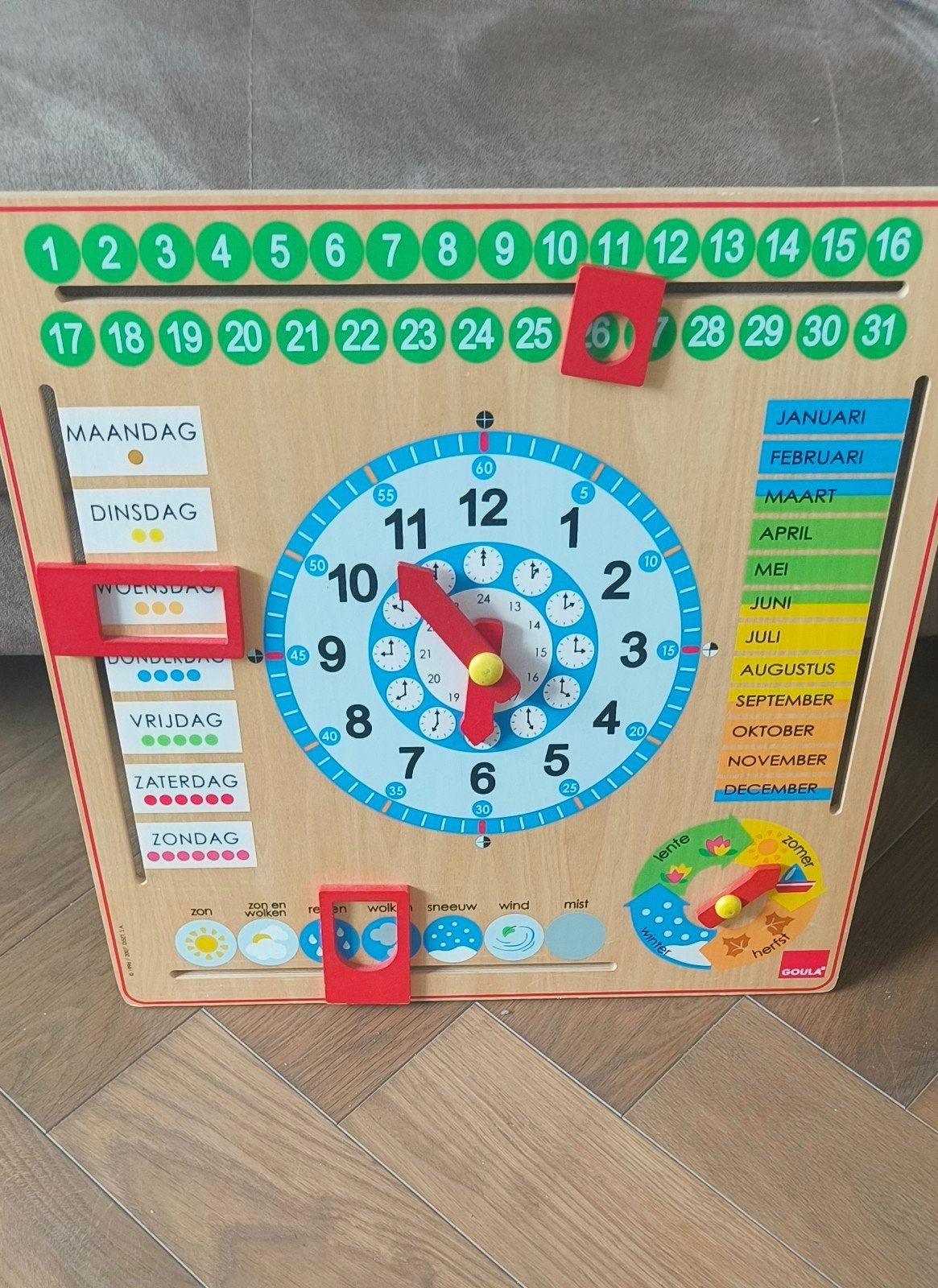 Goula Houten Kalenderklok, Ophalen, Gebruikt, Rekenen