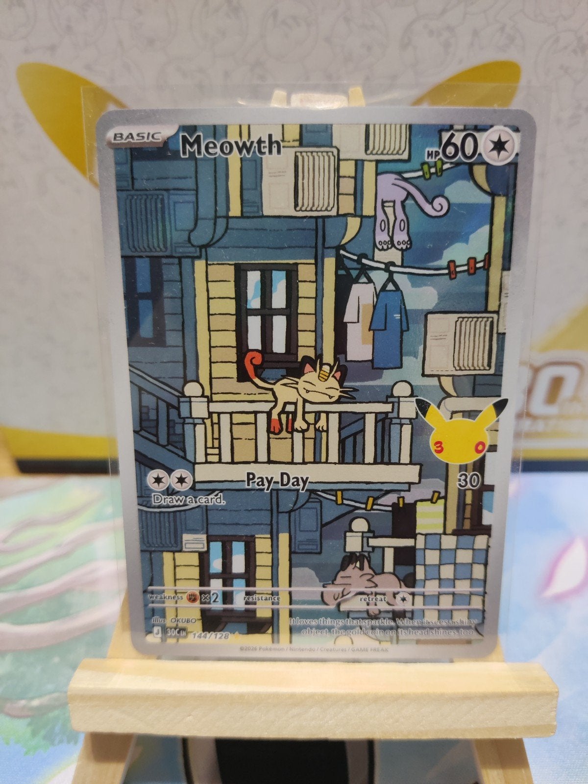 Meowth 144 30 anniversary, Ophalen, Nieuw, Losse kaart, Foil