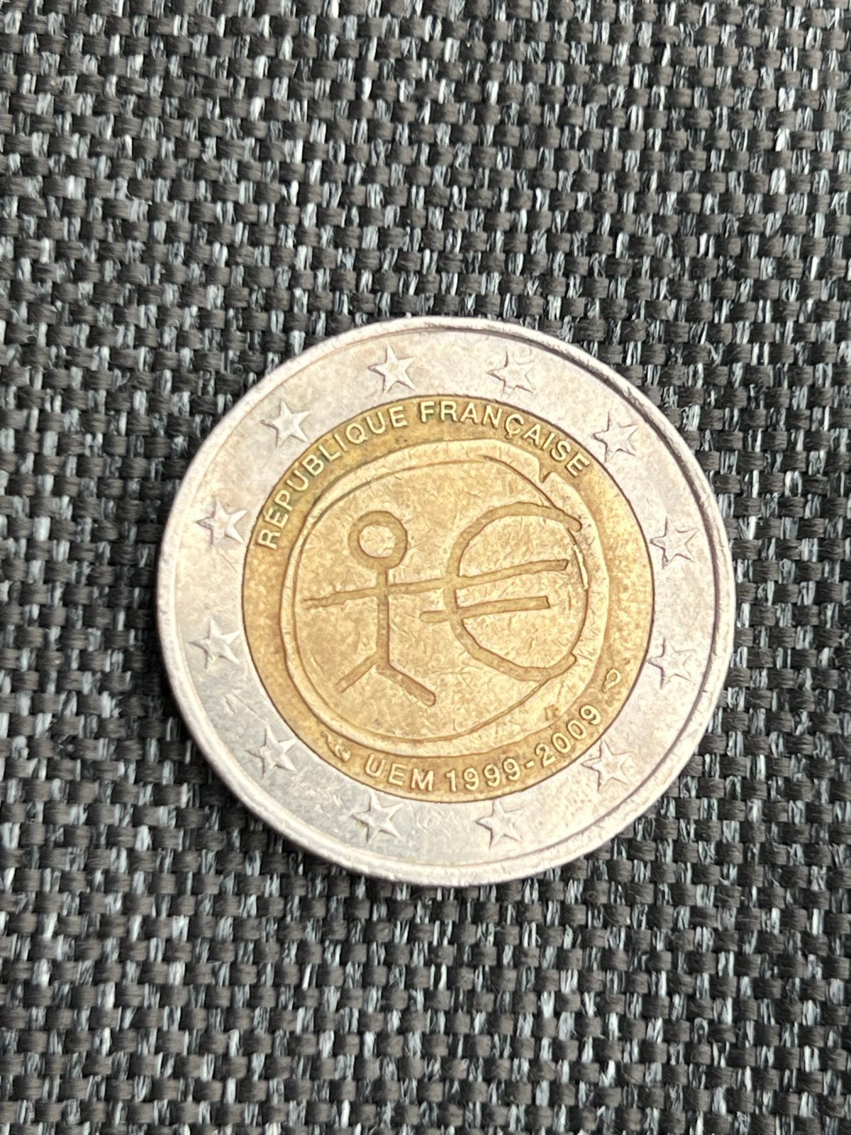 Zeldzame Franse 2 Euro Herdenkingsmunt UEM 1999-2009, Ophalen of Verzenden, Frankrijk, 2 euro, Losse munt