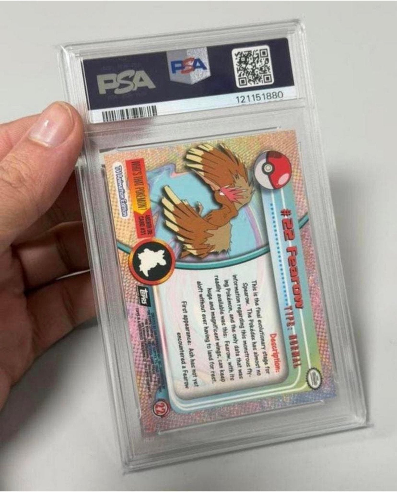 1999 TOPPS POKEMON T.V. #22 FEAROW psa-8 vintage card kaart, Hobby en Vrije tijd, Ophalen of Verzenden, Zo goed als nieuw, Losse kaart