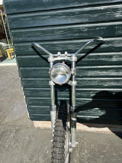 Complete voorvork + voorwiel, koplamp en stuur, Ophalen, Gebruikt