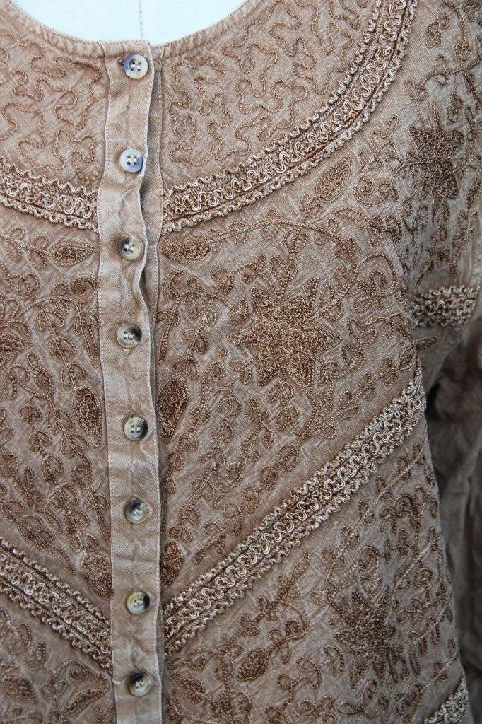 Blouse okerbruin India 1mt Vaste prijs, India, Ophalen of Verzenden, Zo goed als nieuw, Overige kleuren