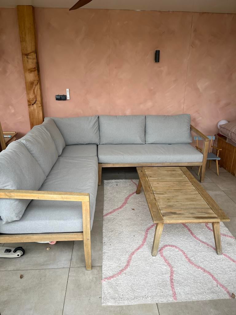 Exotan Lucca Teakhouten Loungeset met Salontafel, Ophalen, Gebruikt, Teakhout, Loungeset