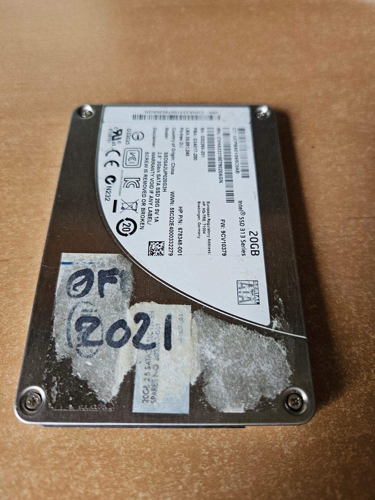Intel SSD 313 Series 20GB 2.5" SATA SSD, Computers en Software, Harde schijven, Gebruikt, Server, Intern, SSD, SATA, Ophalen of Verzenden