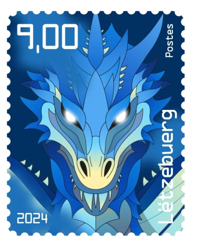 Luxemburg 2024 Draak Michel blok 55 Crypto - nft blauw pf, Verzenden, Luxemburg, Postfris