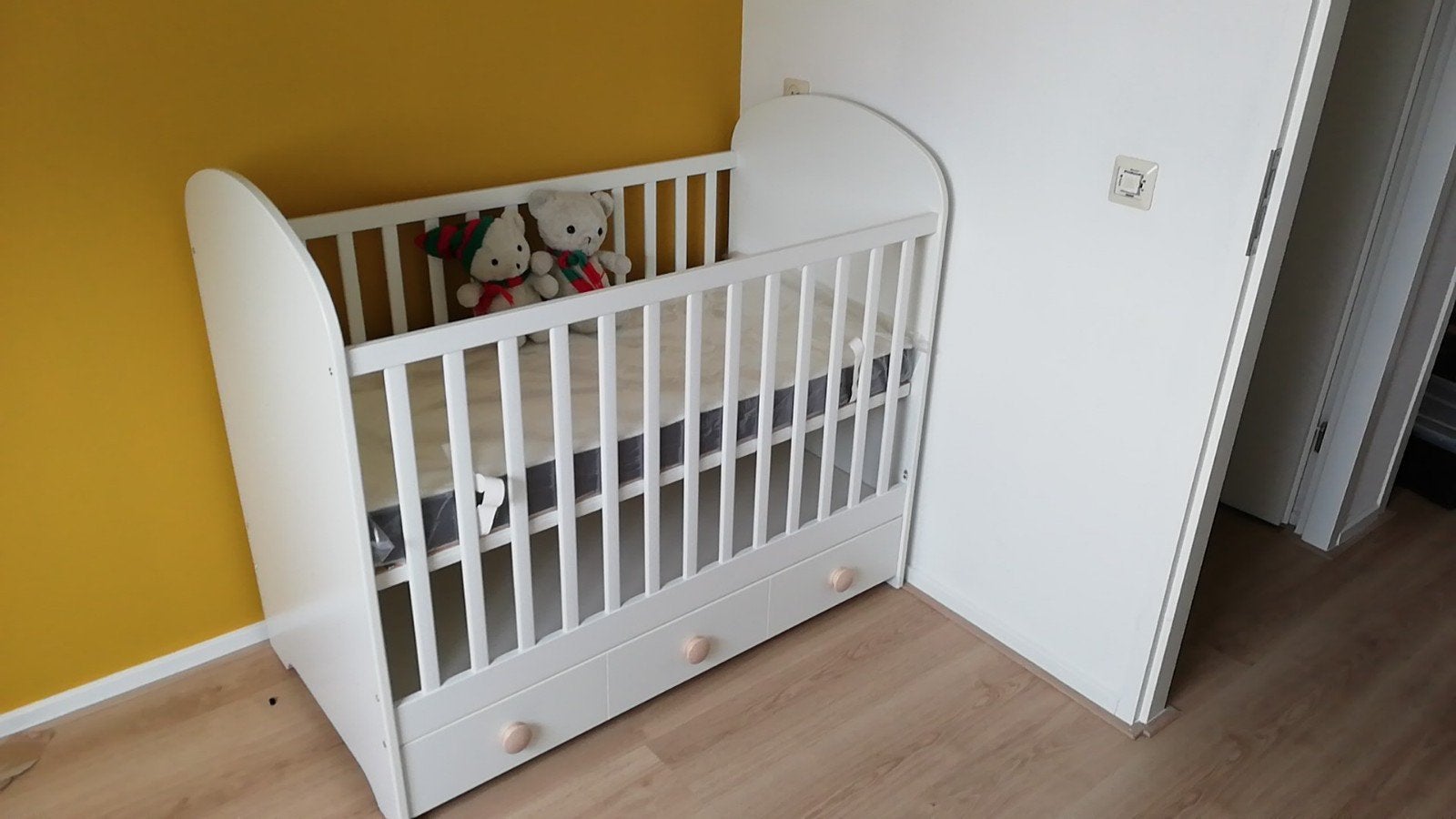 Ikea Gonatt Ledikant met matras en verstelbare bodem, Kinderen en Baby's, Gebruikt, 70 tot 85 cm, 140 tot 160 cm, Ophalen