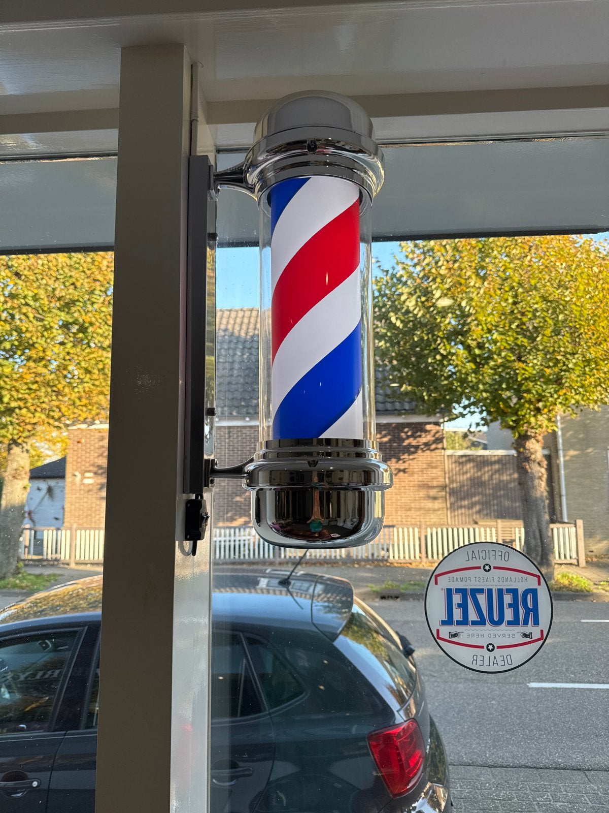 Klassieke Barber Pole - Rood, Wit, Blauw, Ophalen of Verzenden