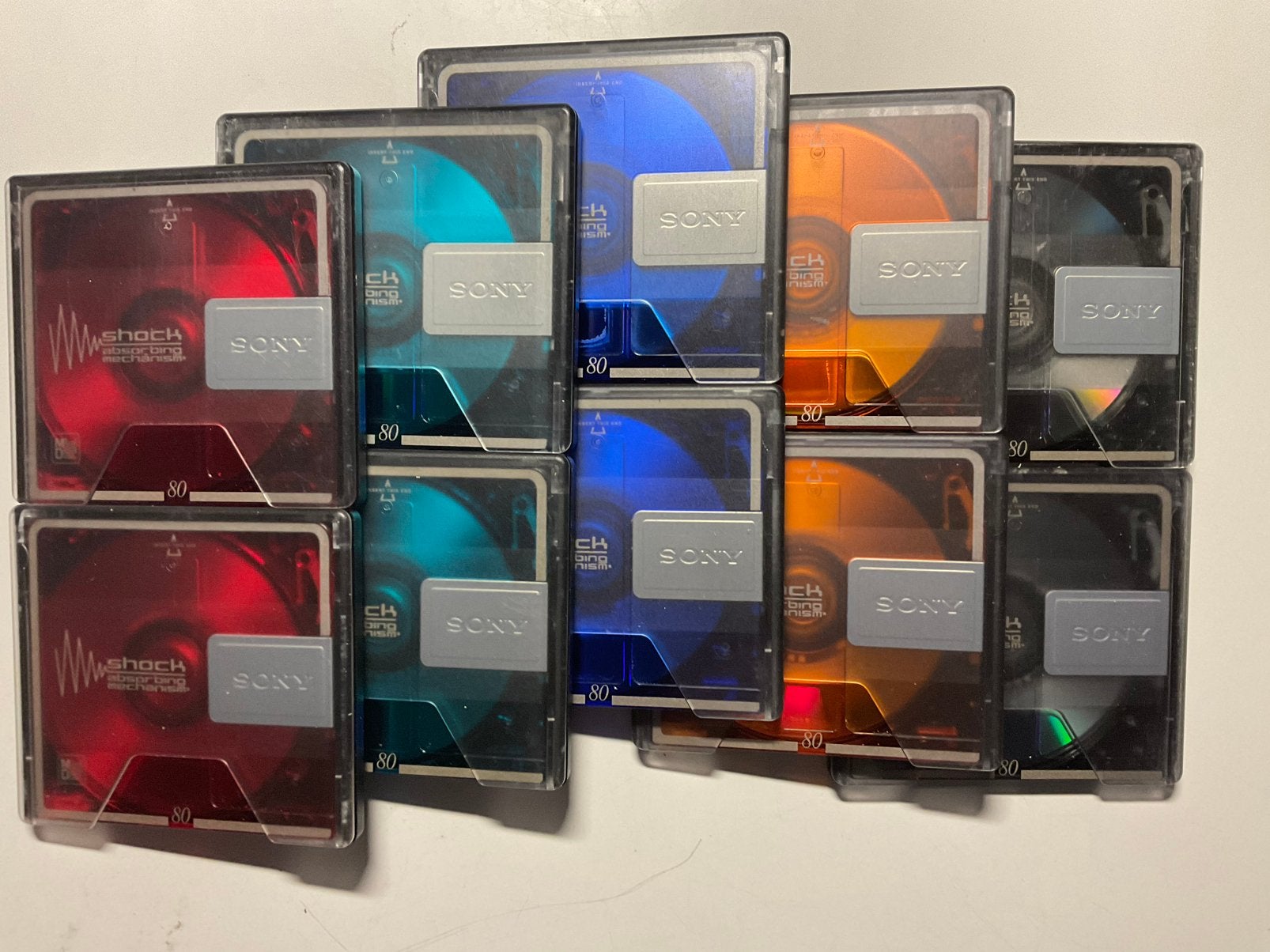 Minidisc’s. SONY COLOR COLECTION. 10x als nieuw 80 minuten, Ophalen of Verzenden