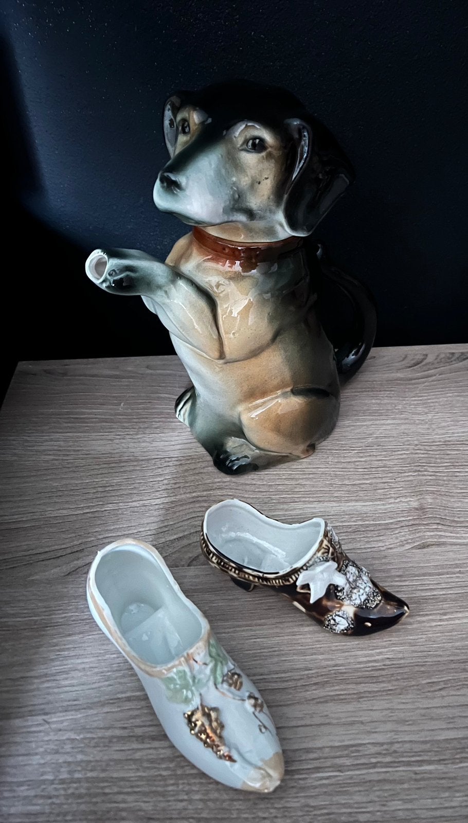 Set van twee antiek porselein schoenen frans brocante, Antiek en Kunst, Verzenden