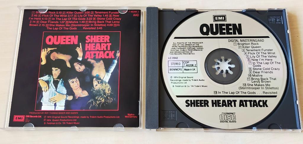 Queen - Sheer Heart Attack CD 1974/1986 UK/West Germany, Ophalen of Verzenden, Gebruikt, Poprock
