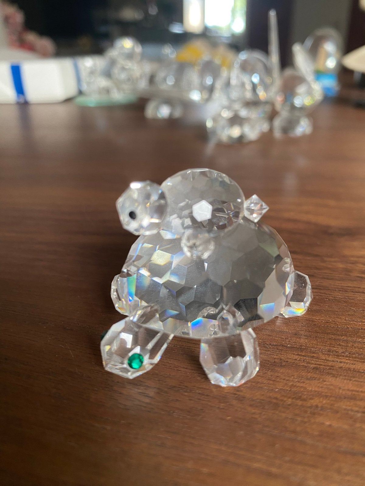 Swarovski kristallen schildpad beeldje, Ophalen of Verzenden, Zo goed als nieuw, Reptiel of Amfibie, Beeldje of Figuurtje