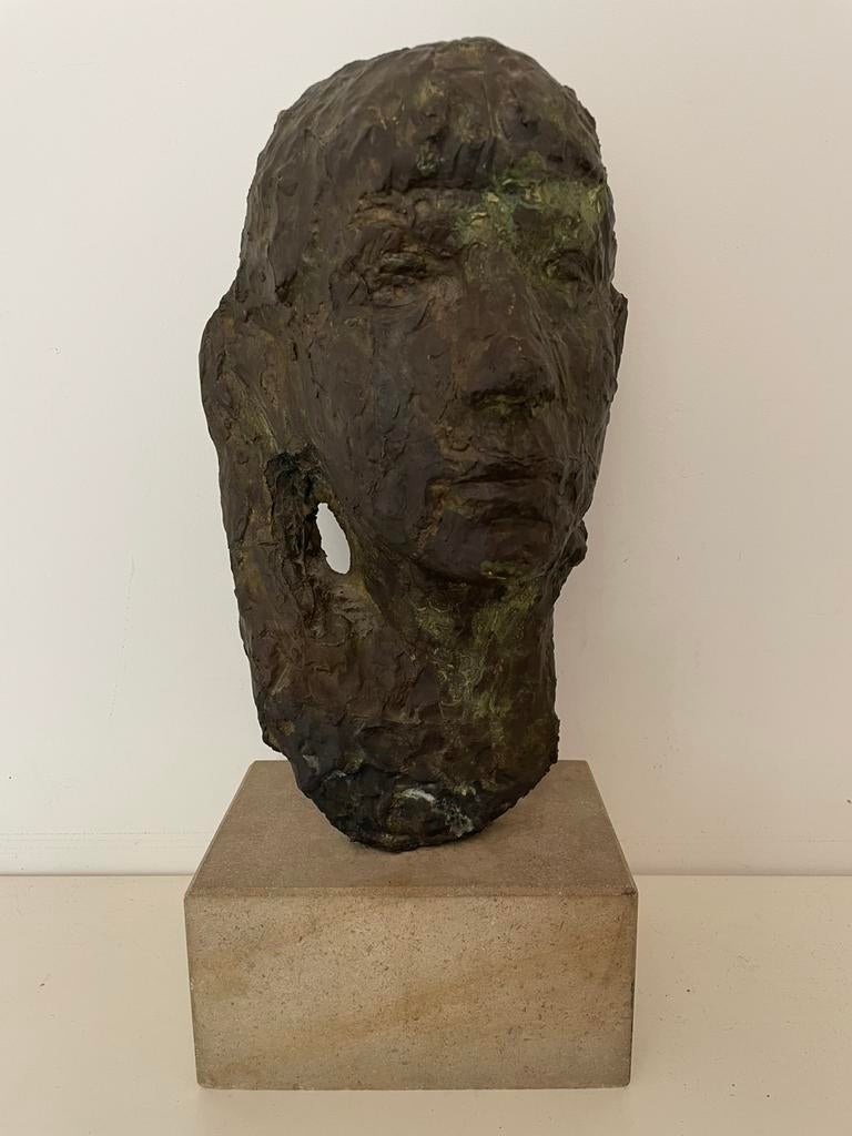Jan Vaes NL | Portret van Ansje | Beeld Brons | jaren 1950’s, Antiek en Kunst, 20 - 50 cm, Bruin, Modern, Ophalen