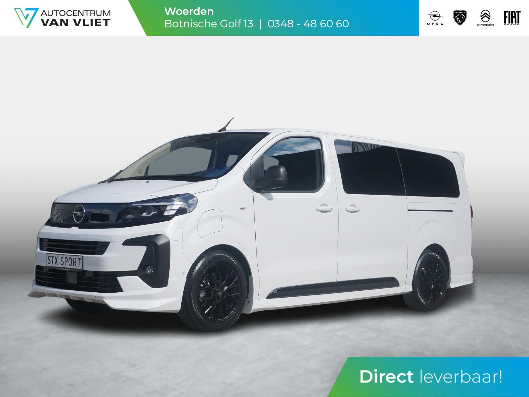 Opel Vivaro-e Dubbele Cabine 75kWh | STX Sport | Mooiste bus, Auto's, Dealer onderhouden, Zwart, Wit, Origineel Nederlands