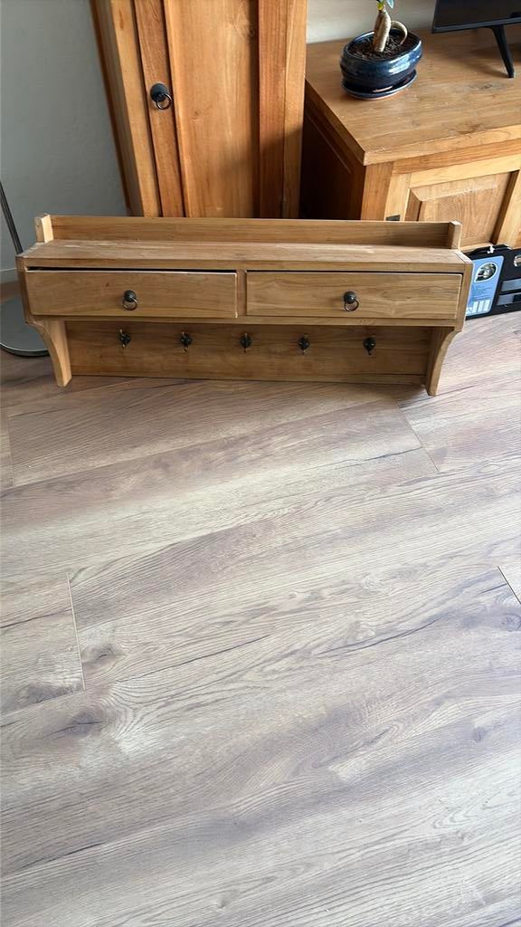 Leuke kapstok teak hout, Huis en Inrichting, Woonaccessoires | Kapstokken, Wandkapstok, Ophalen of Verzenden, Zo goed als nieuw