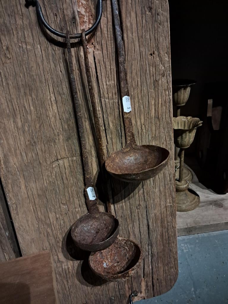 Oude roestige hanglepels €5,- p.s., Huis en Inrichting, Woonaccessoires | Overige, Ophalen of Verzenden, Nieuw