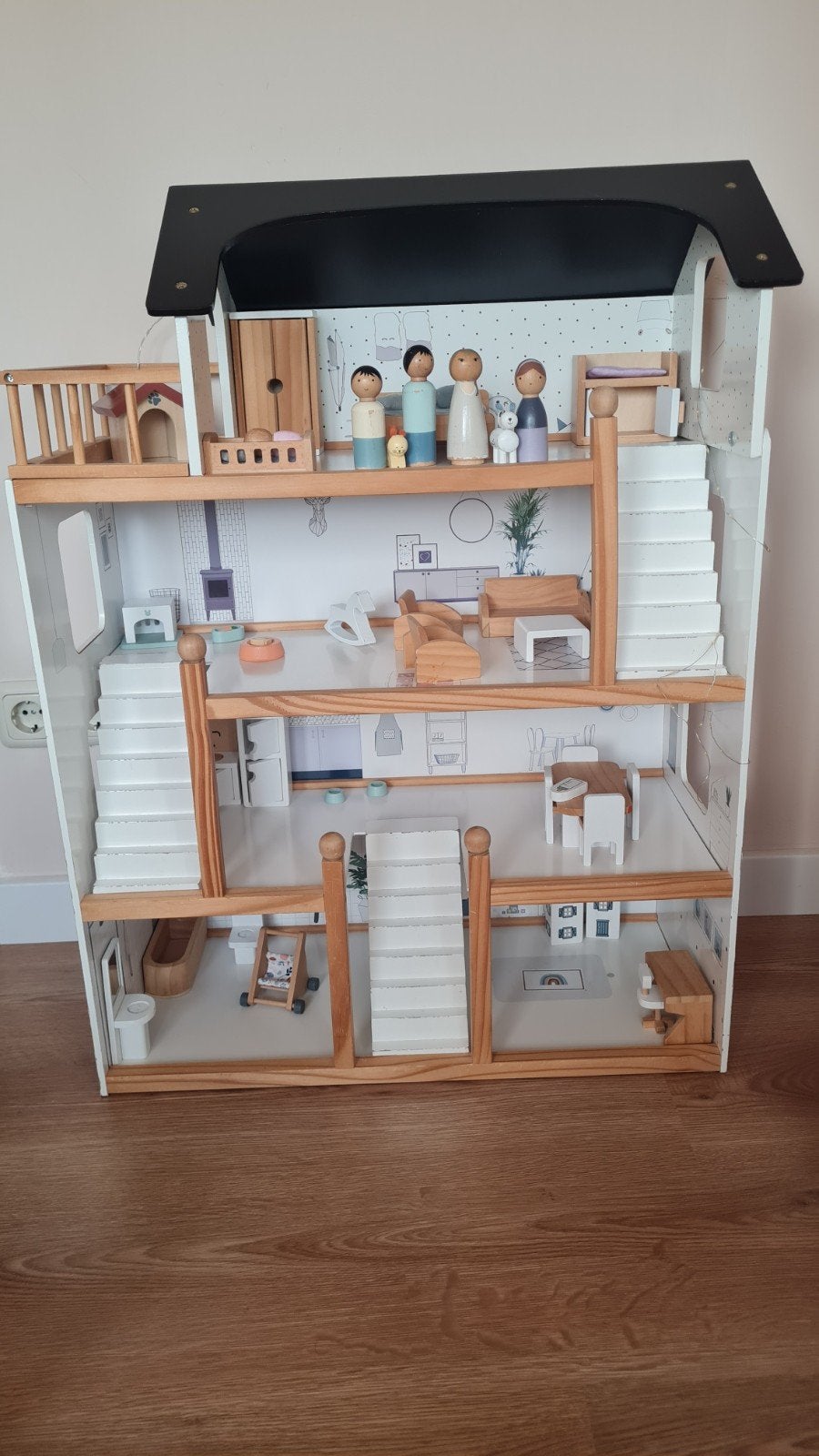 Groot Petite Amelie Poppenhuis met Toebehoren, Ophalen of Verzenden, Gebruikt, Poppenhuis