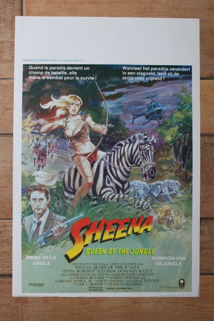 filmaffiche Sheena 1984 filmposter, Rechthoekig Staand, Ophalen of Verzenden, Zo goed als nieuw, A1 t/m A3